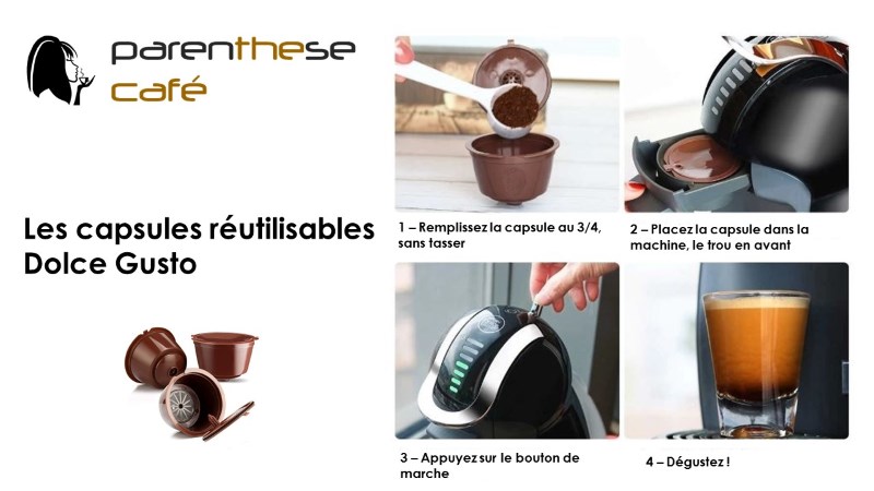 3 capsules réutilisables Dolce Gusto - Parenthese Café