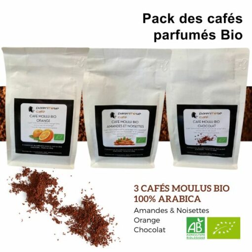 Pack des Cafés parfumés Bio de Parenthese Café